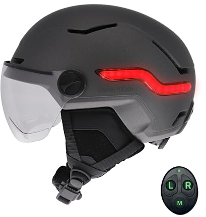 T'nB - Vizion Casque Vélo et Trottinette Électrique, LED Connectées, Clignotants Télécommandés, Visière Anti-UV, Batterie USB-C, Taille M (Tour de tête 55-58 cm) - Noir