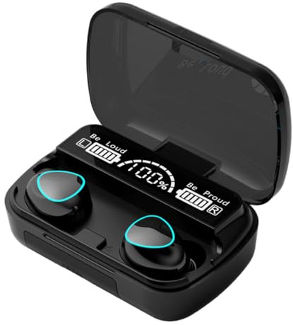 SHINEOFI Wireless Wireless Technology Earbuds M10 Tws Noise Reduction Sport Headphones with Touch Control Waterproof USB Charging for Running and Gaming – Mini Black In-ear Earphones