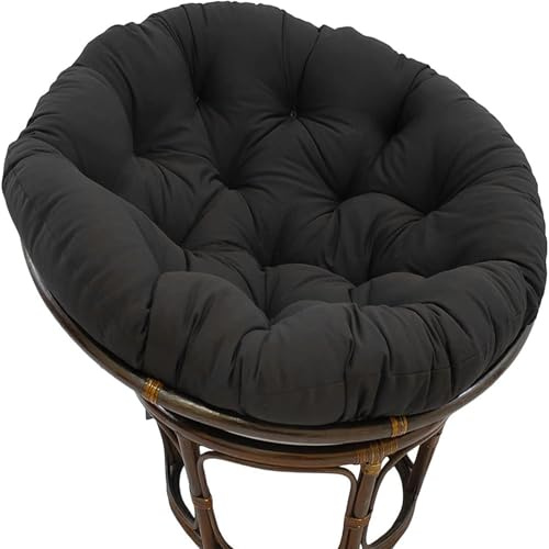 Schaukelstuhlkissen, 160 cm, wasserdicht, für Wohnzimmer, Hängekorb, Hängematte und runde Rattanstühle, weiche, langlebige Sitzlösung, Schwarz