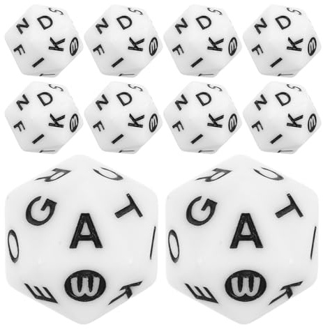 ERINGOGO 40 dadi con parole per giochi - Dadi con lettere dell'alfabeto a 20 facce per giochi di apprendimento, avventure in viaggio, campeggio, feste, divertimento, istruzione e sviluppo delle