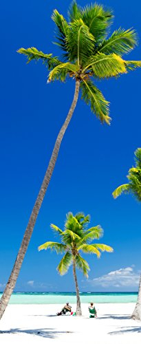 Melis Folienwerkstatt Tür-tapete Tür-Poster selbstklebend – Palmen am Strand Urlaub Südsee Karibik – 90x205cm - Foto-tapete Tür-Folie – T00013-1-teilig
