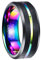 NUNCAD Ring Herren Damen Schwarz Multifarbe Unisex Ring aus Wolframcarbid 8mm Breit Hochzeitsring Verlobungsring Freundschaftsring Größe 54.4
