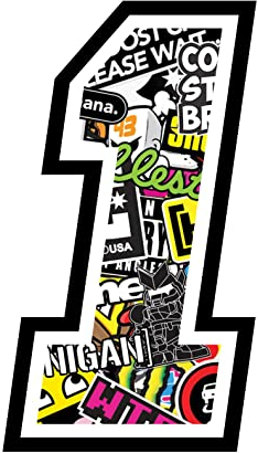 Autocollant de course, numéro - 12 cm - Aller Modèles Circuit automobile concurrence (1, Sticker Bomb)