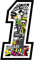 Autocollant de course, numéro - 12 cm - Aller Modèles Circuit automobile concurrence (1, Sticker Bomb)