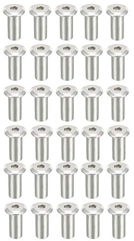 Sourcingmap - Tornillos de cabeza hexagonal para remaches de rosca M8 x 18 mm, 30 unidades, niquelados