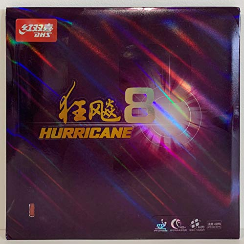 DHS Hurricane 8 Tischtennisgummi (Rot, 2,15 mm)