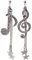 Miniblings Notenschlüssel Note Stern Ohrstecker Stecker Violinschlüssel Glitzer- Handmade Modeschmuck I Ohrringe Stecker Ohrschmuck