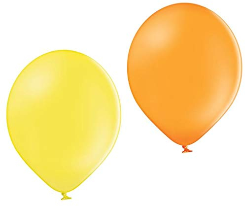 Ballonheld 50 Bio Luftballons je 25 gelb & orange Qualitätsballons 27 cm Ø (Standardgröße B85) biologisch abbaubar, heliumgeeignet Dekoballons