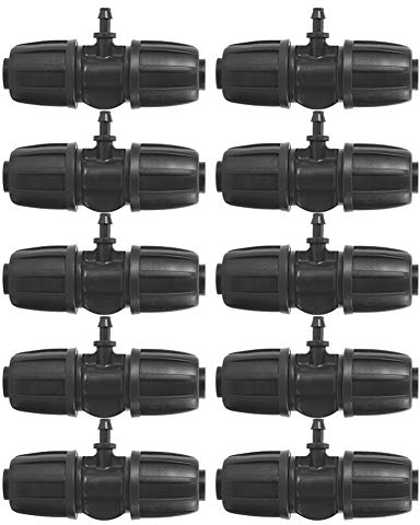 10Pcs 16mm a 4/7 Garden Lock Barbed Garden Connector Conector en T para manguera de PE Irrigación de jardín