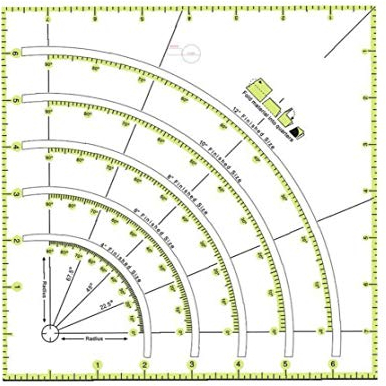 lujiaoshout Multifunktionale Arcs und Fan Quilt Kreisschneider Lineal Nähen Werkzeug DIY Kunststoff Lineal Schneide Patchwork Lineal Nähen Handarbeitsprodukte Werkzeug