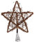 Toddmomy Rustic Christmas Tree Topper Star Rattan Natural Star Christmas Treetop Decoration Hollowed-Out Star Ornaments with Coil Base for Holiday Home Office