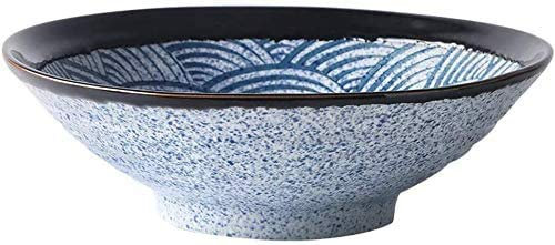 QAF Bols de CéréalesVaisselle en céramique créative d'ondulations de mer de Bol de céramique de Grande capacitéQAF1221