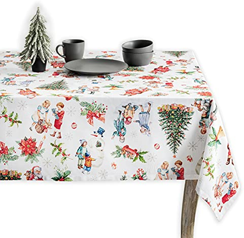 Maison d' Hermine Chromo 100% Baumwolle Tischdecke für Küche | Abendessen | Tischplatte | Dekoration Parteien | Hochzeiten | Thanksgiving/Weihnachten (Rechteck, 140cm x 180cm)