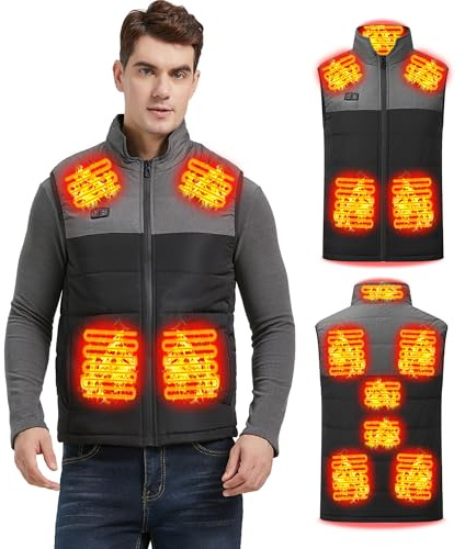 Heated Vests - Heated Body Warmer for Women/Men Heated Gilet, 3 Temperature Levels Electric Heating Jacket, Machine Washable Heated Waistcoat for Outdoors, Hiking (Excluded Power Pack)