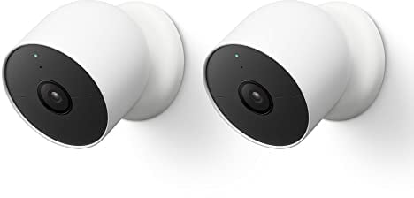 Google Nest CAM Intelligente Sicherheitskamera für den Innen- und Außenbereich, Weiß, 2 Stück
