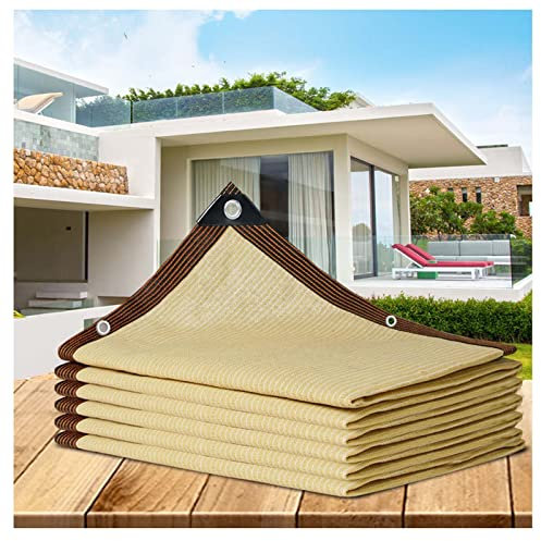 Filet D'ombrage de Jardin 90% Toile De Protection Solaire Toile Ombrage Respirant Résistant aux UV Filet Voiles d'ombrage 2x3m 4x5m 6x8m 7x8m 8x13m 9x10m 10x10m 11x11m,Beige