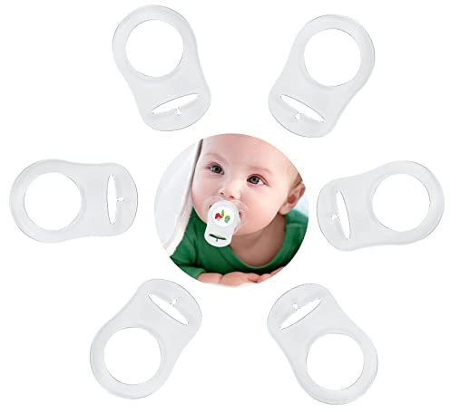 Morbido Anello Adattatore Clip, Adattatore Per Clip Fittizio in Silicone Trasparente, Anello in Silicone Adattatore, Per Clip Supporto Porta Ciuccio Per Bambino, 6 pezzi