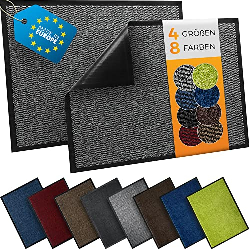 TIMELEOS Fußmatte Schmutzfangmatte mit äußerst starker Schmutz und Feuchtigkeitsaufnahme Eingangstürmatte wasserdicht waschbar strapazierfähiger Schmutzfänger Fußabstreifer (Grau, 90 x 120 cm)