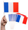 PHENO FLAGS Bandera de mano de Francia - Bandera francesa 12,7 x 20,32 cm - Bandera con asta de 30 cm - 10 banderas de mano por set