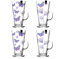 YöL Set of 4 Latte Glasses Butterfly Clear Glass Coffee Mug Tea Cups Hot Chocolate Kitchen Home