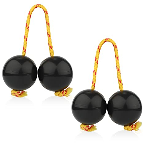 2 Paar Aslatua African Shaker, Aslatuas Instrument Rhythmic Ball Klassisch Afrikanische Kashakas Shaker Rassel Handpercussion für Kinder Erwachsene Hochzeiten Partys Musikunterricht (Schwarz)