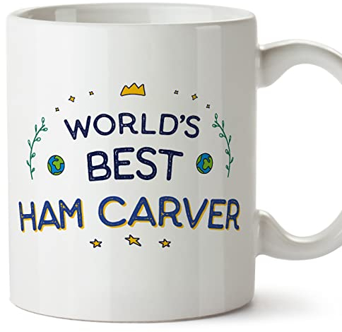 MUGFFINS HAM Carver Mug - in English - World's Best - Funny Gift for Colleagues - Ceramic 11oz Mug