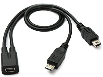 System-S Cavo USB 2.0 Y 30 cm Mini B femmina a maschio + Micro B adattatore nero