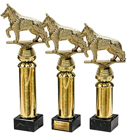 eberin · Hundesport Pokal · Hundewettkampf · Hunde Auszeichnung · Hundeverein · Hundewettbewerb · Ehrenpreis · Pokal · Trophäe · Award · mit Wunschgravur in 3 Größen (Größe: 24cm)