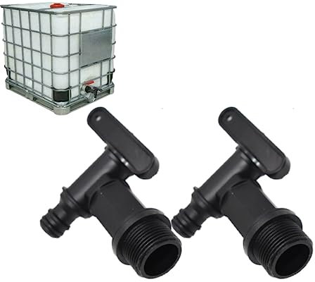 DAZZLEEX Lot de 2 robinets de jardin en plastique à clipser,3/4 pouces robinet recuperateur eau de pluie robinet cuve 1000l pour seau de cuisine et seau de jardin