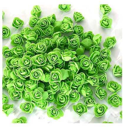 Yurosiay 500 rose artificiali, mini rose in schiuma, rose artificiali, decorazione senza gambo, rose finte, rose in schiuma, per fai da te, rose, orso, artigianato, bouquet da sposa, verde