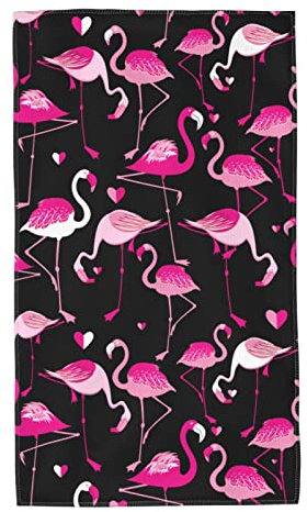 Pink Flamingos Handtücher Set mit 2 weichen Handtüchern, Gesichtshandtüchern, Badezimmer, Küche, Geschirrtücher, 69,8 x 40,6 cm