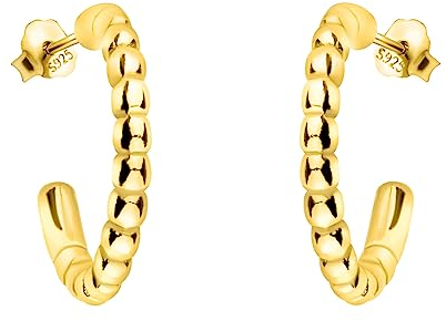 SOFIA MILANI - Damen Ohrringe 925 Silber - vergoldet/golden - Kugel Creole - E2037
