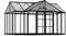 Canopia by Palram Gewächshaus Gross Triomphe 17m² Treibhaus 450x380 cm Aluminium schwarz Tomatenhaus Polycarbonatplatten UV-beständig