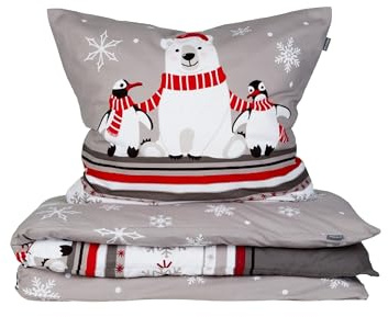 Schiesser Bettwäscheset Dida - Feinbiber - 2-teilig - 155 x 220 cm - Grau