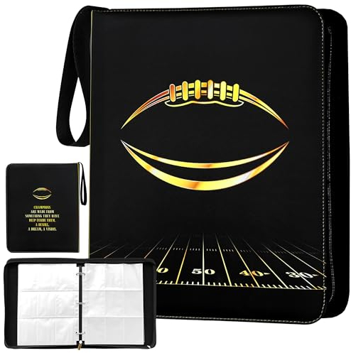 Sammelkartenbinder 9-Pocket Binder (50 Blatt, 900 Taschen), Fußball Karten Binder Premium, Wasserdichtes PU-Material, Ultra Pro Binder Kompatibel mit Spielkarten, Kartenbinder w/50 Blatt