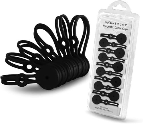 Xuuza Magnetic Cable Ties 10 Pack, Silicone Cable Ties Charging Cord Organizer Travel Cable Management Straps Headphone Cord Wrap Reusable & Sturdy Cable Winder