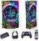playvital Autocollant Protection pour ps5 Slim Console Accessoires,Sticker Skin pour ps5 Manette & Télécommande & Casque & Station de Charge,Digital Edition-Feuille Psychédélique