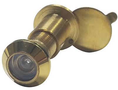 vasalat 1243 ANG-12-JC-LATON-PU Door Viewer Diameter 12 mm Wide Angle 170° TS 20-35 mm Polished Brass