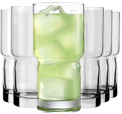 Libbey Newton Tumbler Drinking Glasses, Stackable, Tall Drinking Glasses Set of 6, 16 oz Glasses Drinking Set for Holidays, Birthdays, and More