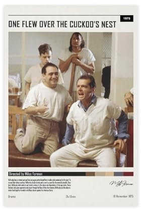 MExmeb Filmposter One Flew Over The Cuckoo's Nest, Schlafzimmerdekoration, Sportlandschaft, Büro, Raumdekoration, Geschenk, ungerahmt, 30 x 45 cm