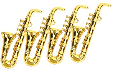 TOYANDONA 4stücke Miniatur-Saxophon Teiliges Musikinstrument Modell Für Puppenhaus Dekoration Realistische Mini Saxophone Für Kreative Gestaltung Und Elegante Wohnaccessoires