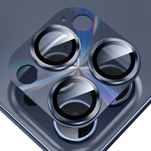 Fewdew Protector de Lente Cámara para iPhone 15 Pro y iPhone 15 Pro Max, Cristal Vidrio Templado 9H,Anti-Arañazos, Amigable para Fundanda