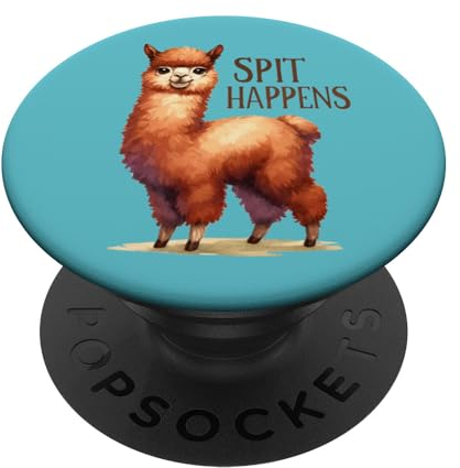 Brown Alpaca Spit Happens PopSockets Swappable PopGrip