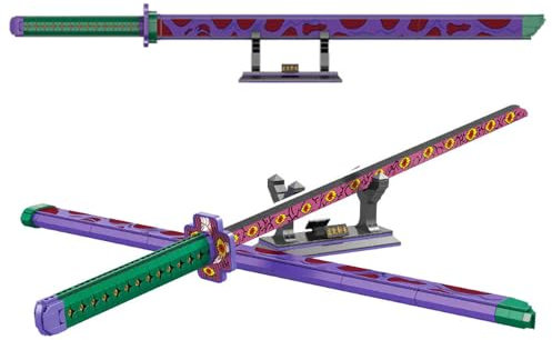 JOMIOD Anime Cosplay Schwert Baustein Set, 789+ Klemmbausteine 99,7cm Samurai Katana Modell mit Scheide und Ständer, MOC Konstruktionsspielzeug ideales Sammlergeschenk für Fans und Erwachsene