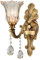 WayLuoung Lampe Murale Vintage Florale À 1 Tête En Verre De Cristal - Applique Murale Rétro Couleur Bronze Doré - Décoration En Métal Lampe De Chevet Salon Restaurant Escaliers (Base E14 Sans Ampoule)