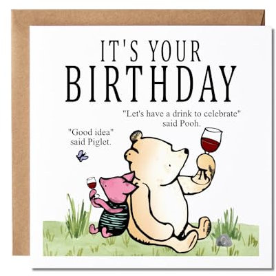 Maise & Rose Birthday Card For Friend | Winnie The Pooh and Piglet Birthday Card | Birthday Celebration | Birthday Card For Women | Men | P1