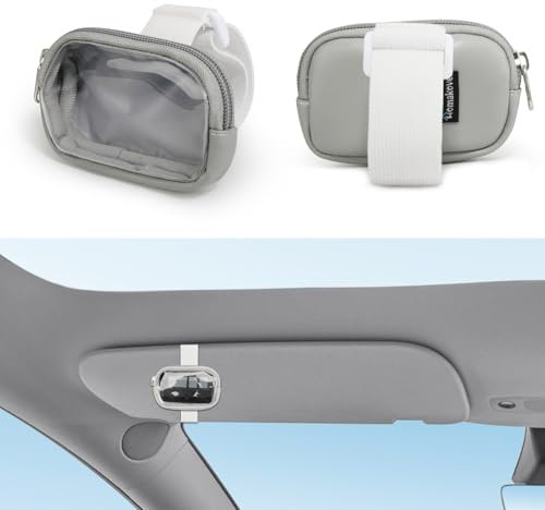 Garage Door Opener Holder for Visor, Carrying Case for Universal Garage/Gate Door Opener Remote, Adjustable Visor Bag Gate Clicker Holder for Cars, Compatible with Liftmaster Sears Chamberlain (Gray)