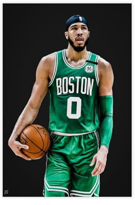 WANGCYJS Jayson Tatum Poster, Basketball, 9, Leinwandposter, Wandkunst, Dekordruck, Bild Gemälde für Wohnzimmer, Schlafzimmer, Dekoration, ungerahmt: 30 x 45 cm