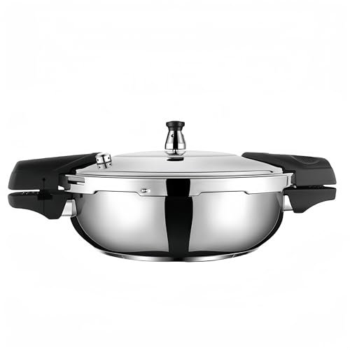 1.8L 80KPA Small Pressure Cooker, Premium 316 Stainless Steel Mini Pressure Cooker with Dual Handle Automatic Pressure Detecting Locking for Steaming Boiling Stewing on Gas Stove