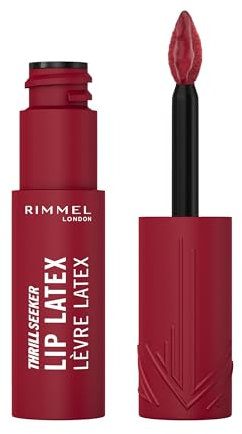 Rimmel Thrill Seeker Lip Latex, 450 Majesty, Ultra-Smooth Finish, Lasts All Day, Transfer-Proof, Infused with Aloe Vera, Hyaluronic Acid and Vitamin E, Diamond-Like Shape Applicator, Vegan